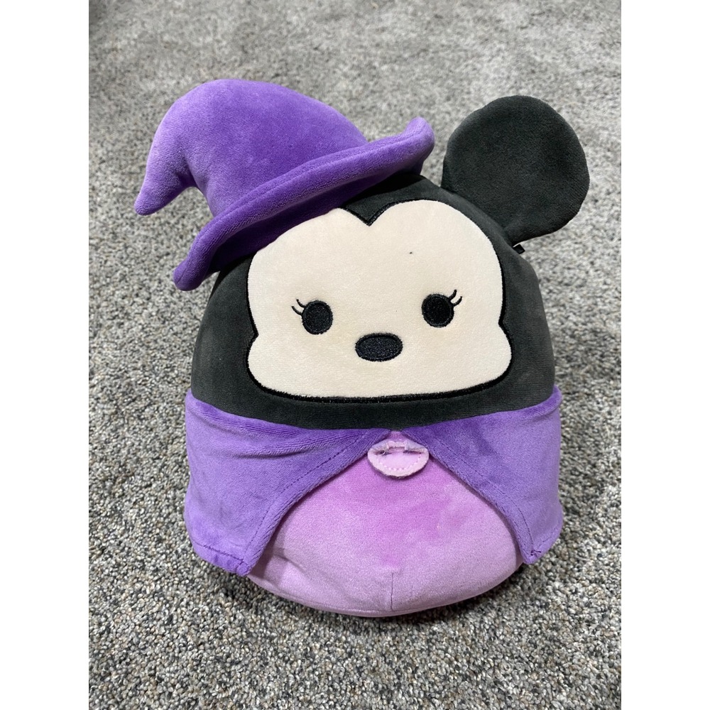 Disney Squishmallows Minnie Mouse Halloween Witch Plush Purple Kellytoy